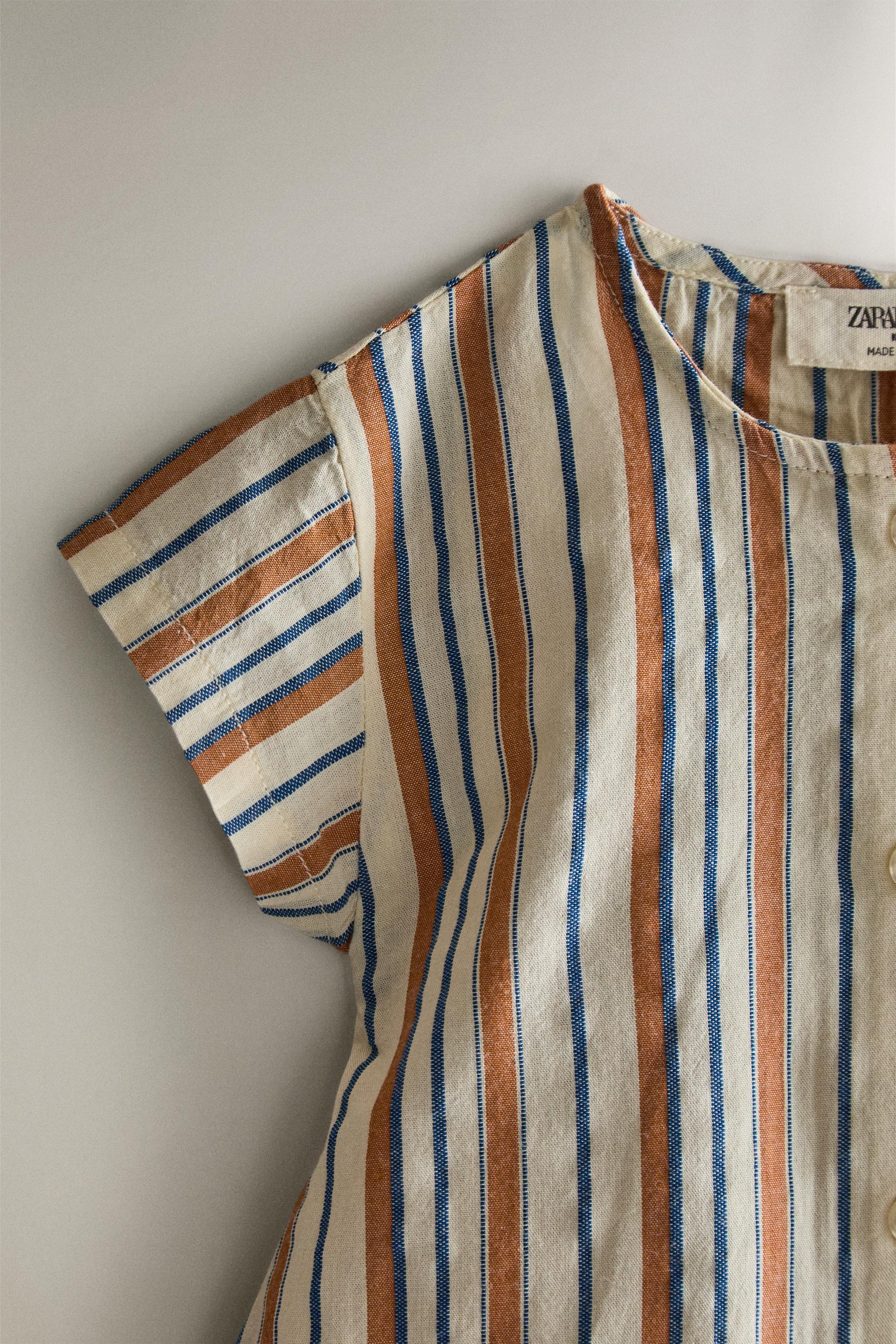 BABY STRIPED FOOTED ROMPER